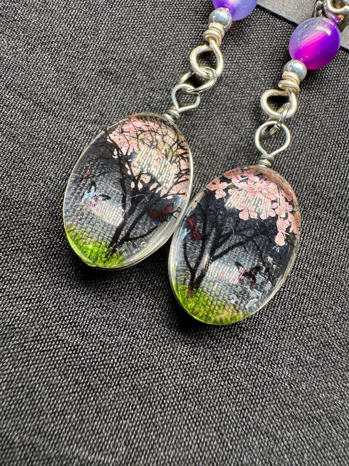 Fluorite Cherry Blossom Earrings