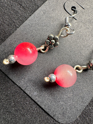 Red Fuschia Agate Earrings