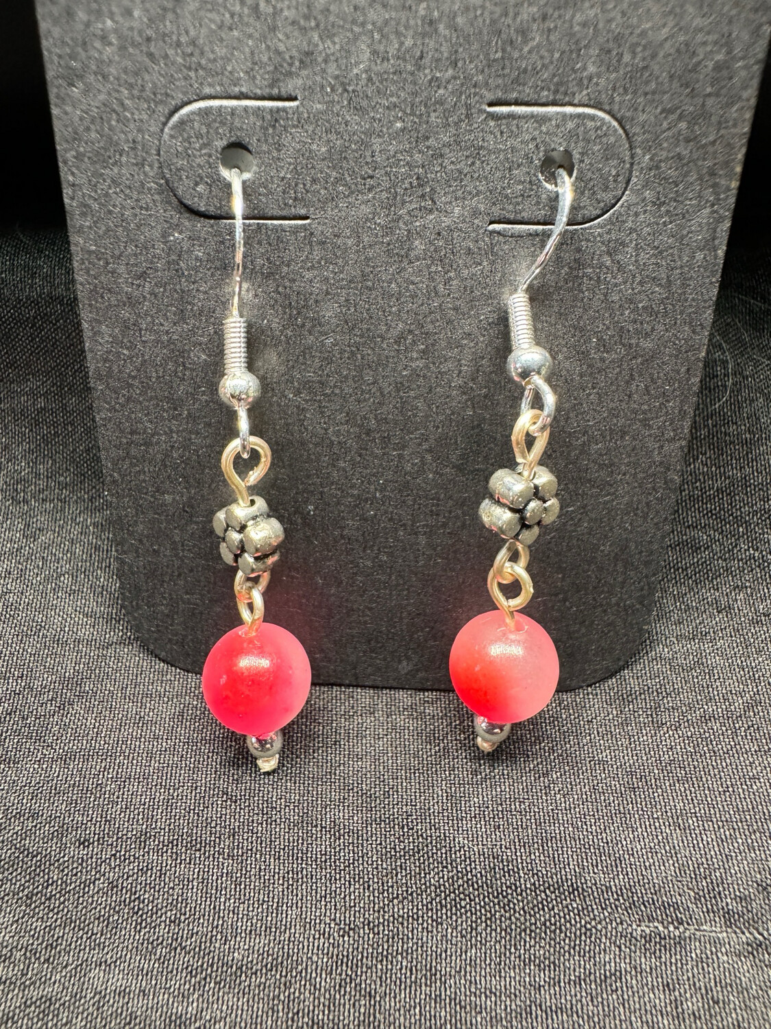 Red Fuschia Agate Earrings