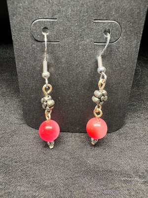 Red Fuschia Agate Earrings