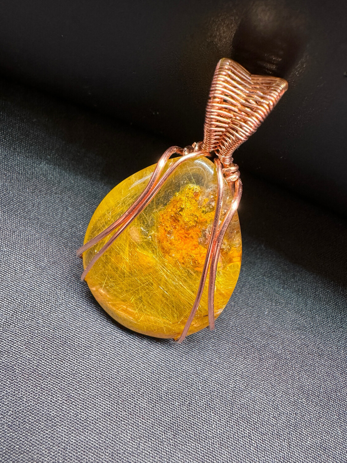 Gold Rutile Garden Quartz Pendant