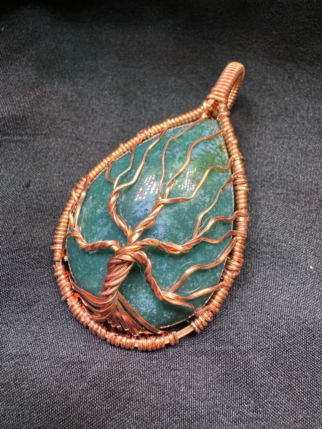 Moss Agate Tree Of Life Pendant