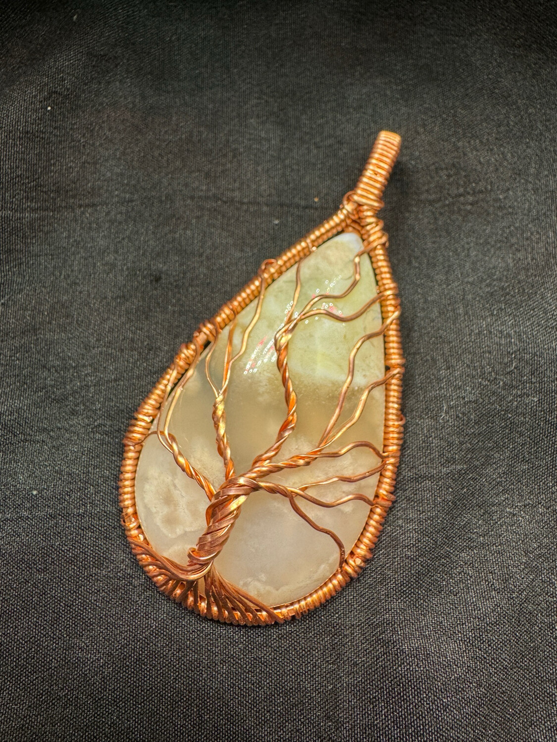 Flower Agate Tree Of Life Pendant 2