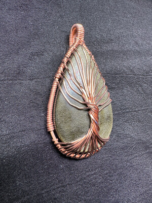 Gold Sheen Obsidian Tree Of Life Pendant