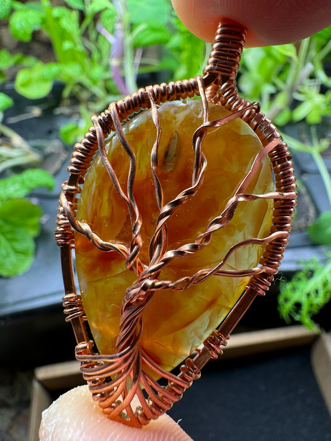 Cornflake Carnelian Tree If Life Pendant
