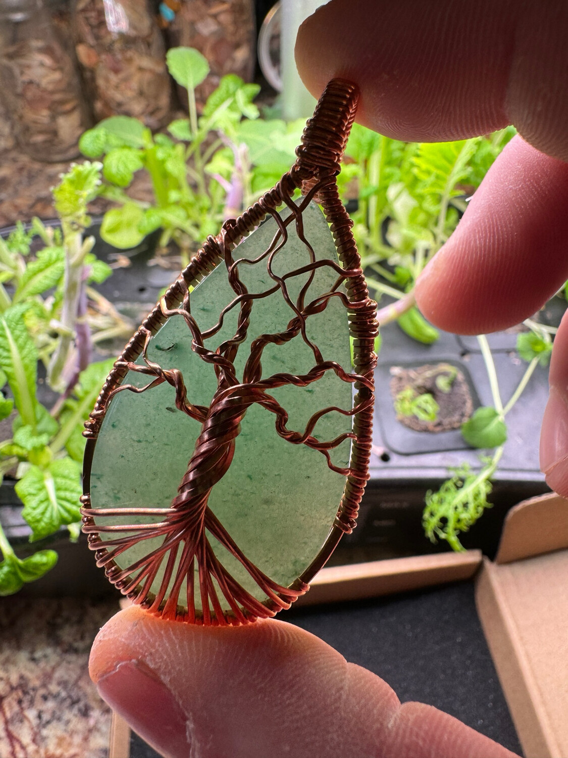 Green Adventurine Tree If Life Pendant