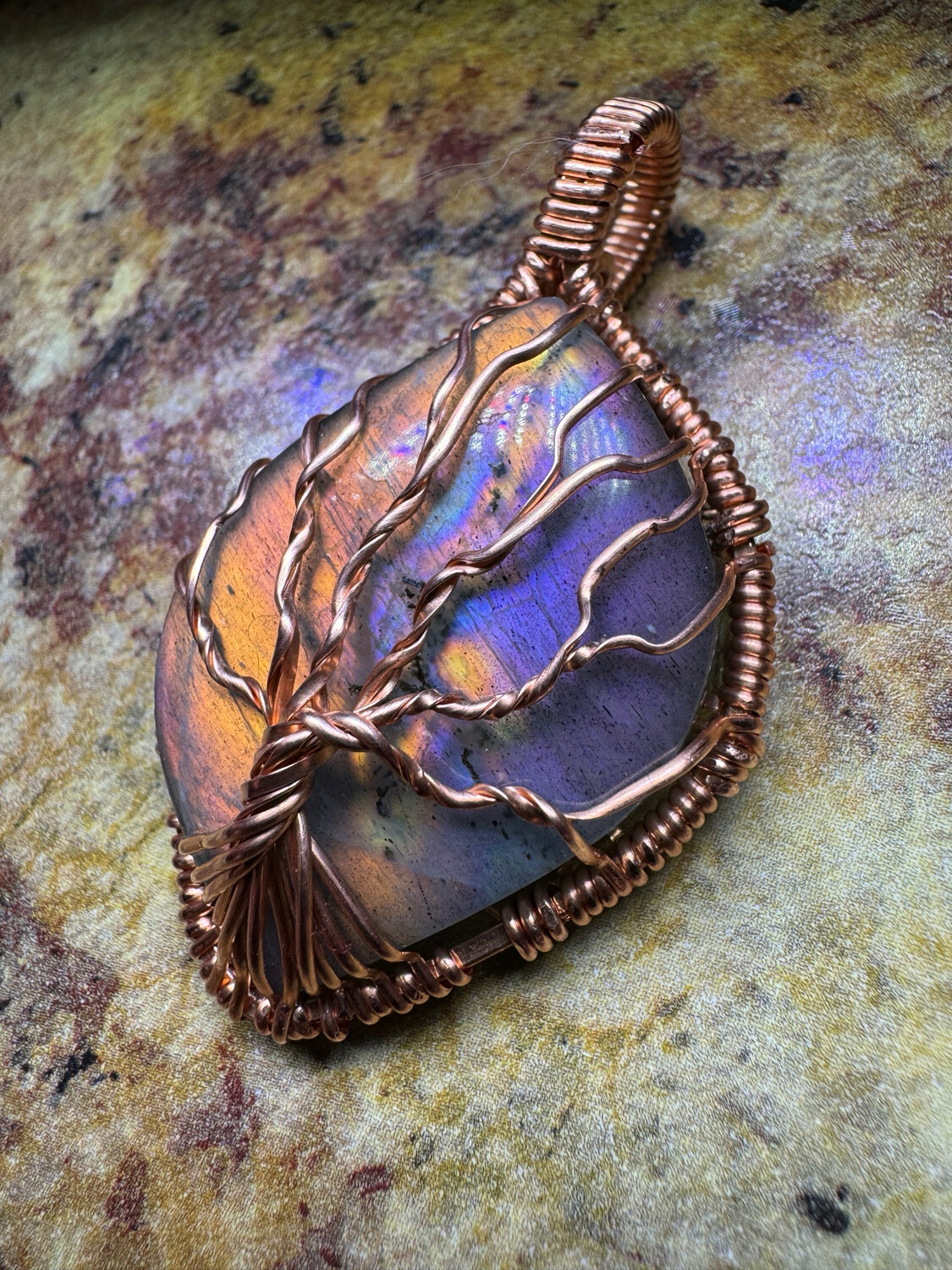Labradorite Tree Of Life ( Purple And Orange )