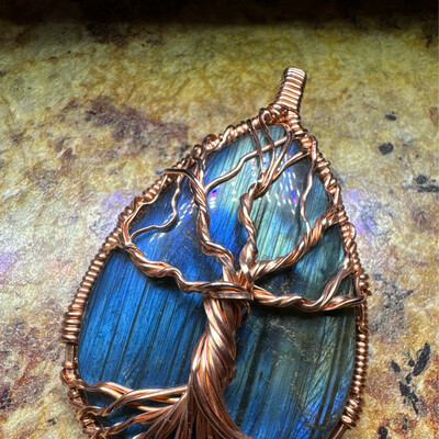 Large Labradorite Tree If Life Pendant
