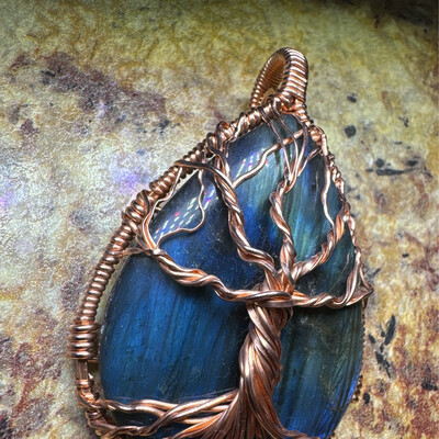 Large Labradorite Tree If Life Pendant
