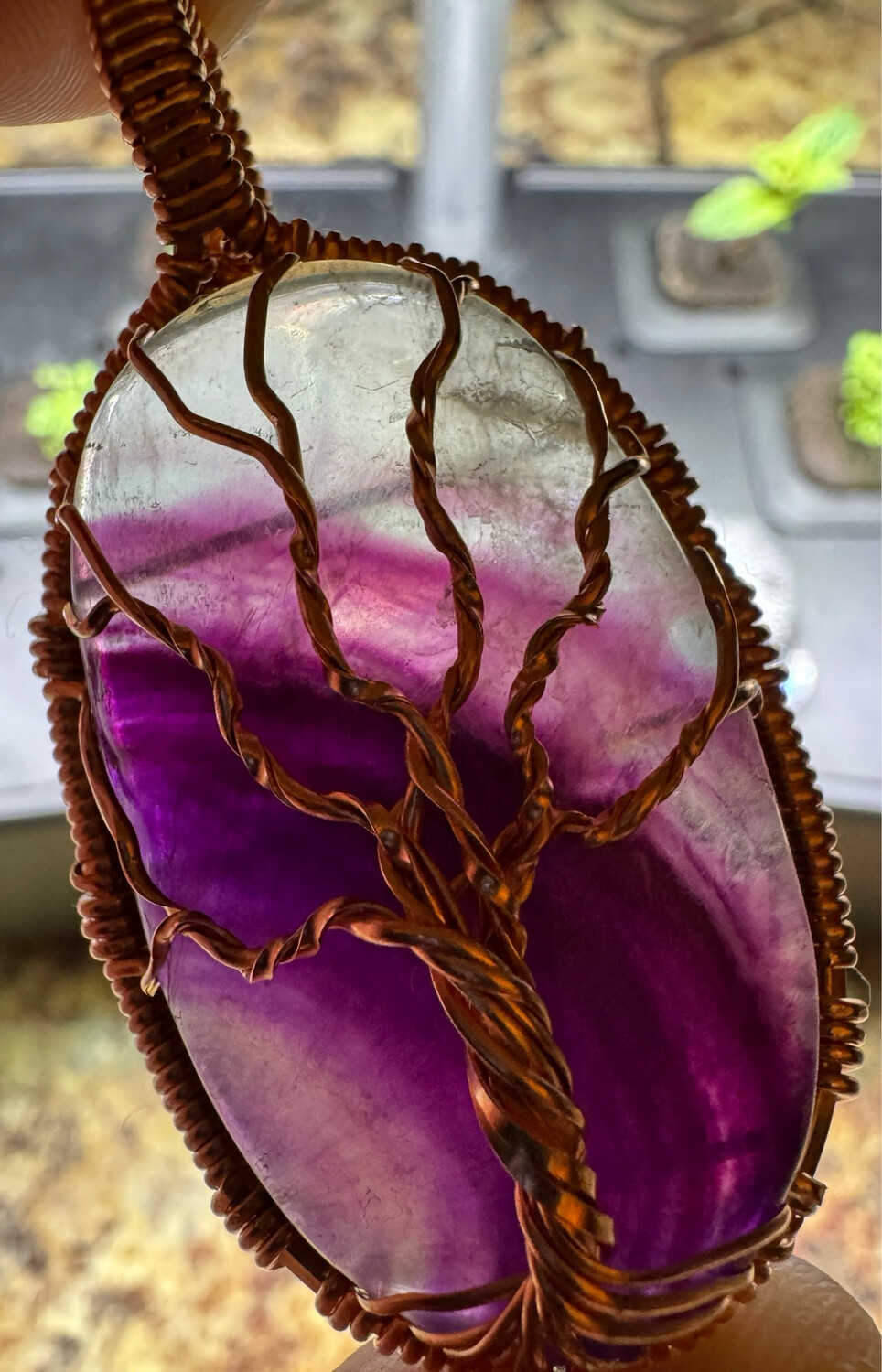 Rainbow Fluorite Tree If Life Pendant