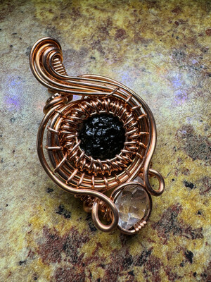 Moldavite Herkimer Reactor Pendant