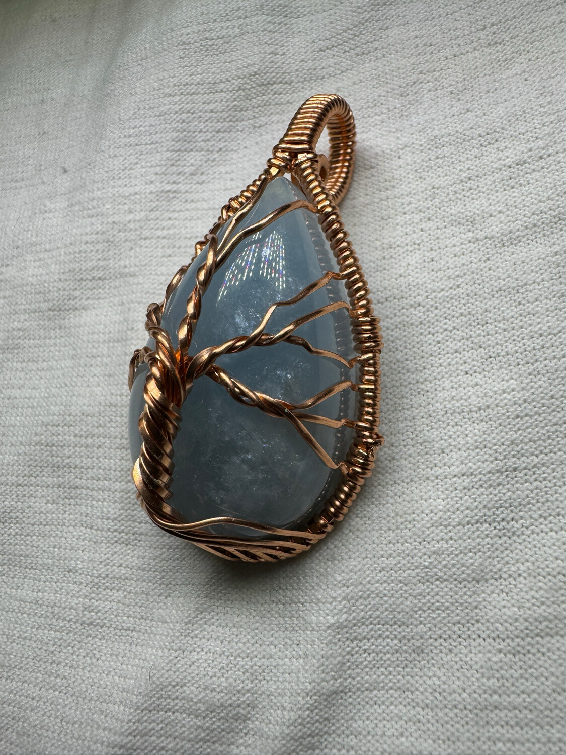 Aquamarine Tree Of Life Pendant