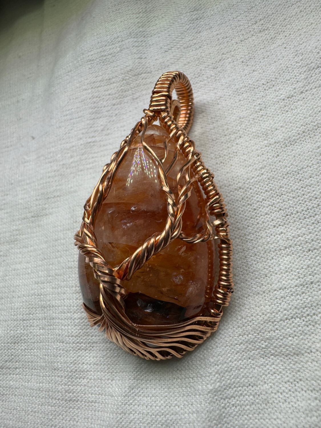 Fire Quartz Tree Of Life Pendant