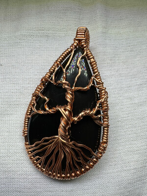 Rainbow Obsidian Tree Of Life Pendant Style 2