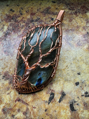 Large Labradorite Tree Of Life Pendant