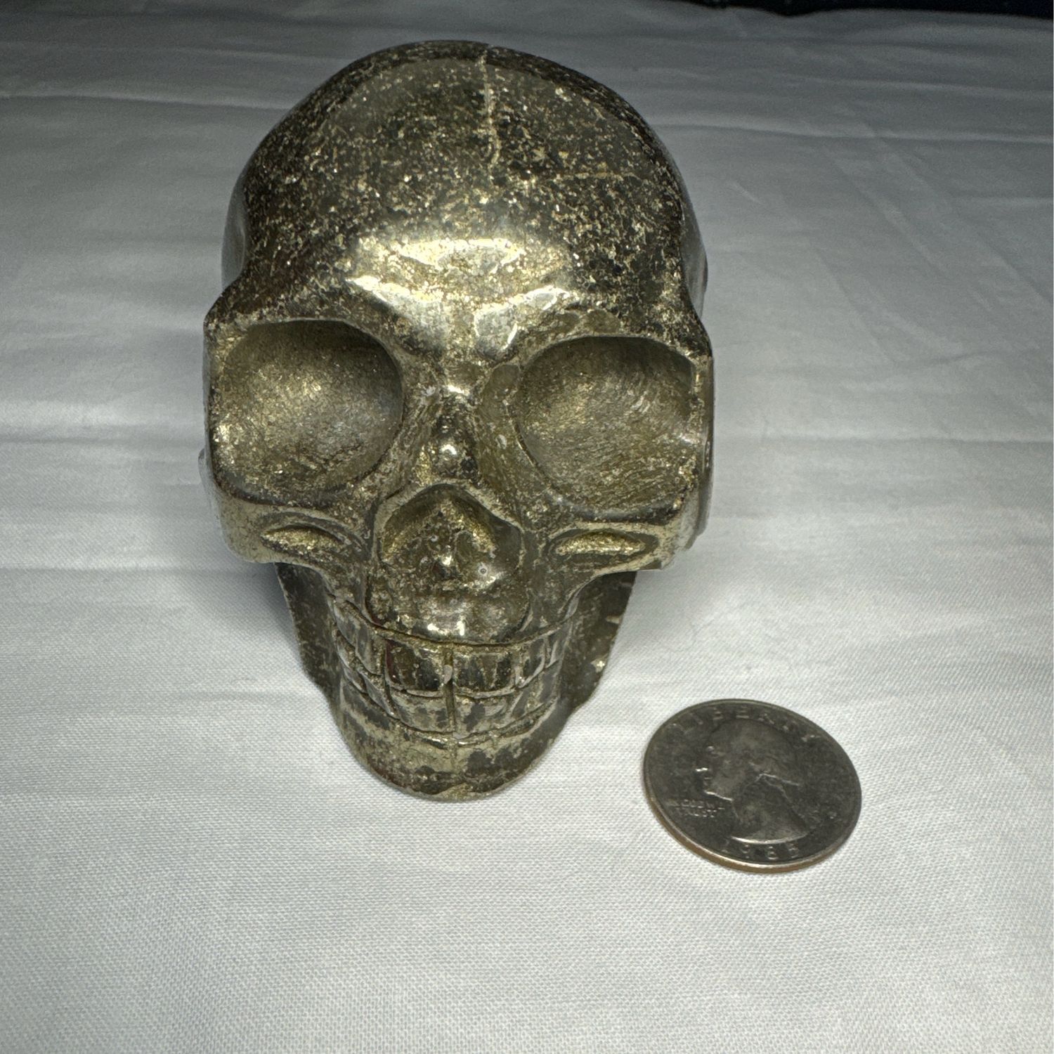 Pyrite Skull Carving