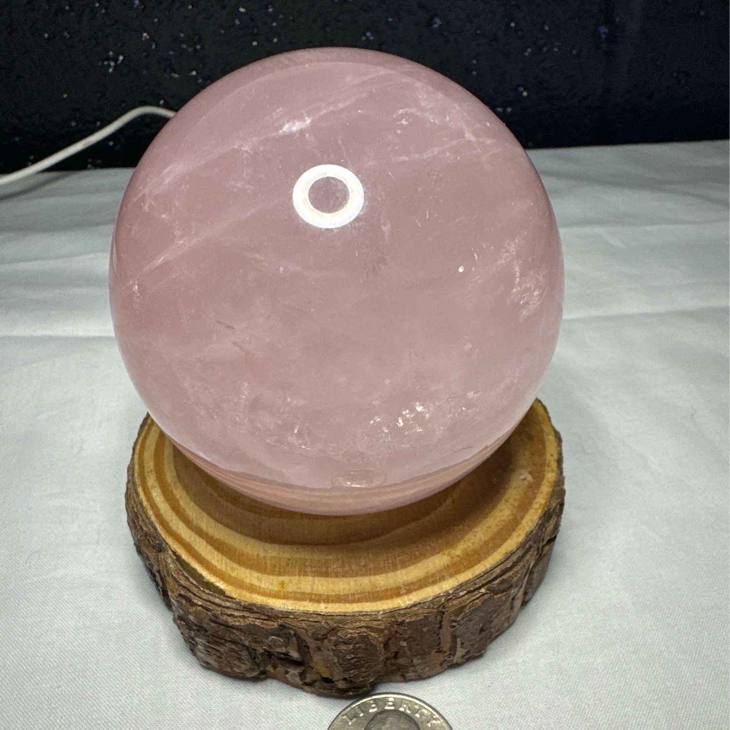Rose Quartz With Light Stand
