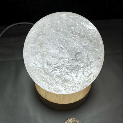Clear Quartz With Light Stand