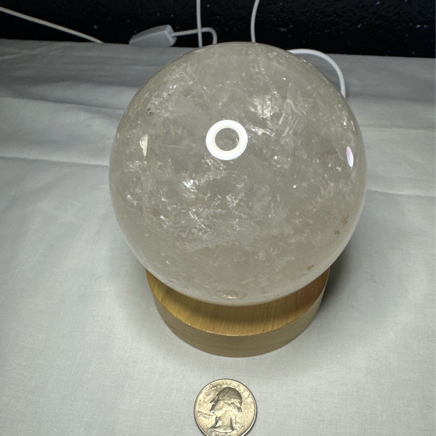Clear Quartz With Light Stand