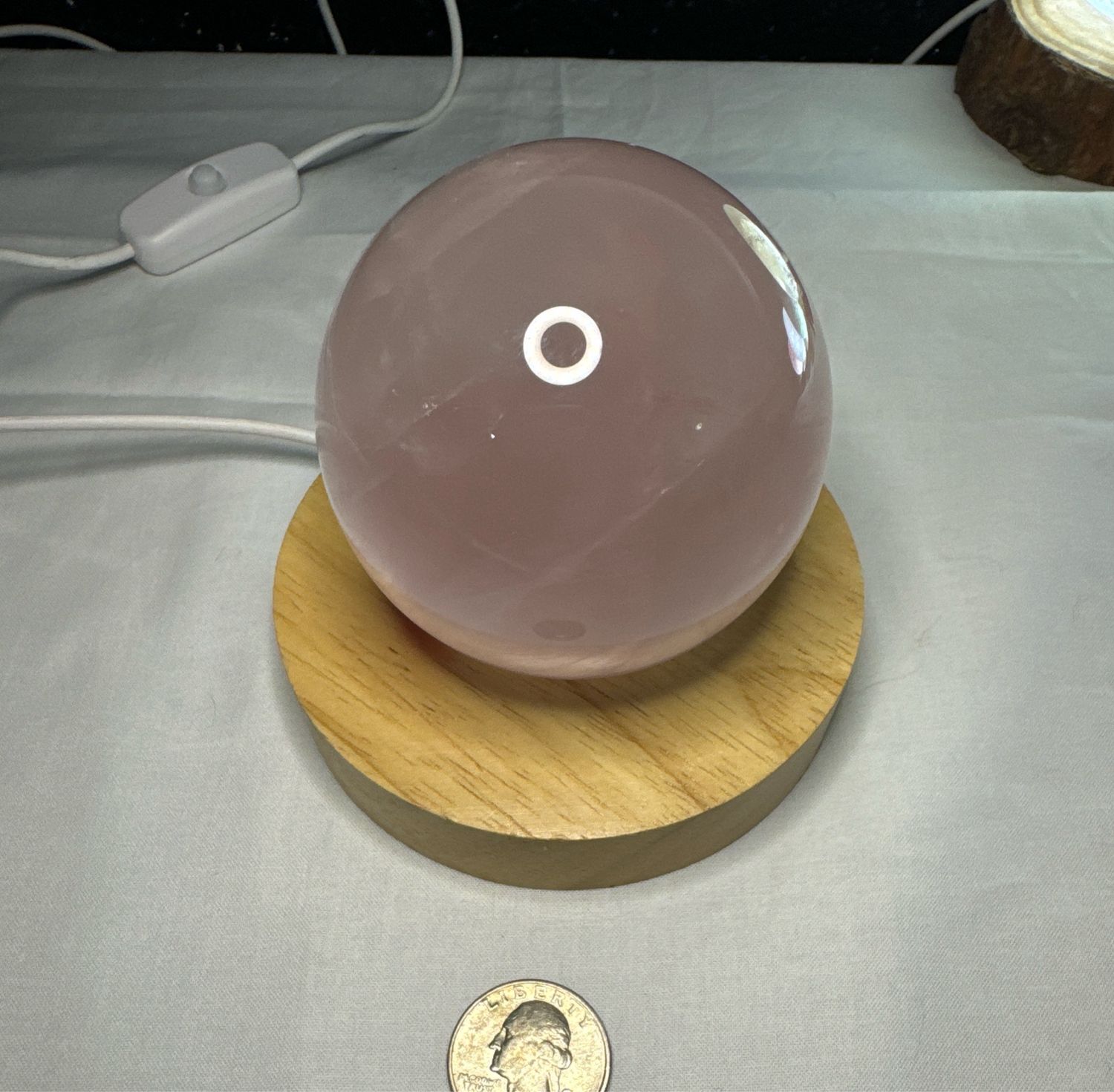Rose Quartz With Light Stand