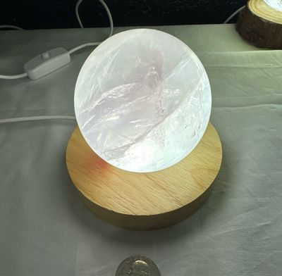 Rose Quartz With Light Stand