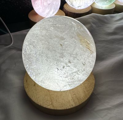 Clear Quartz With Light Stand