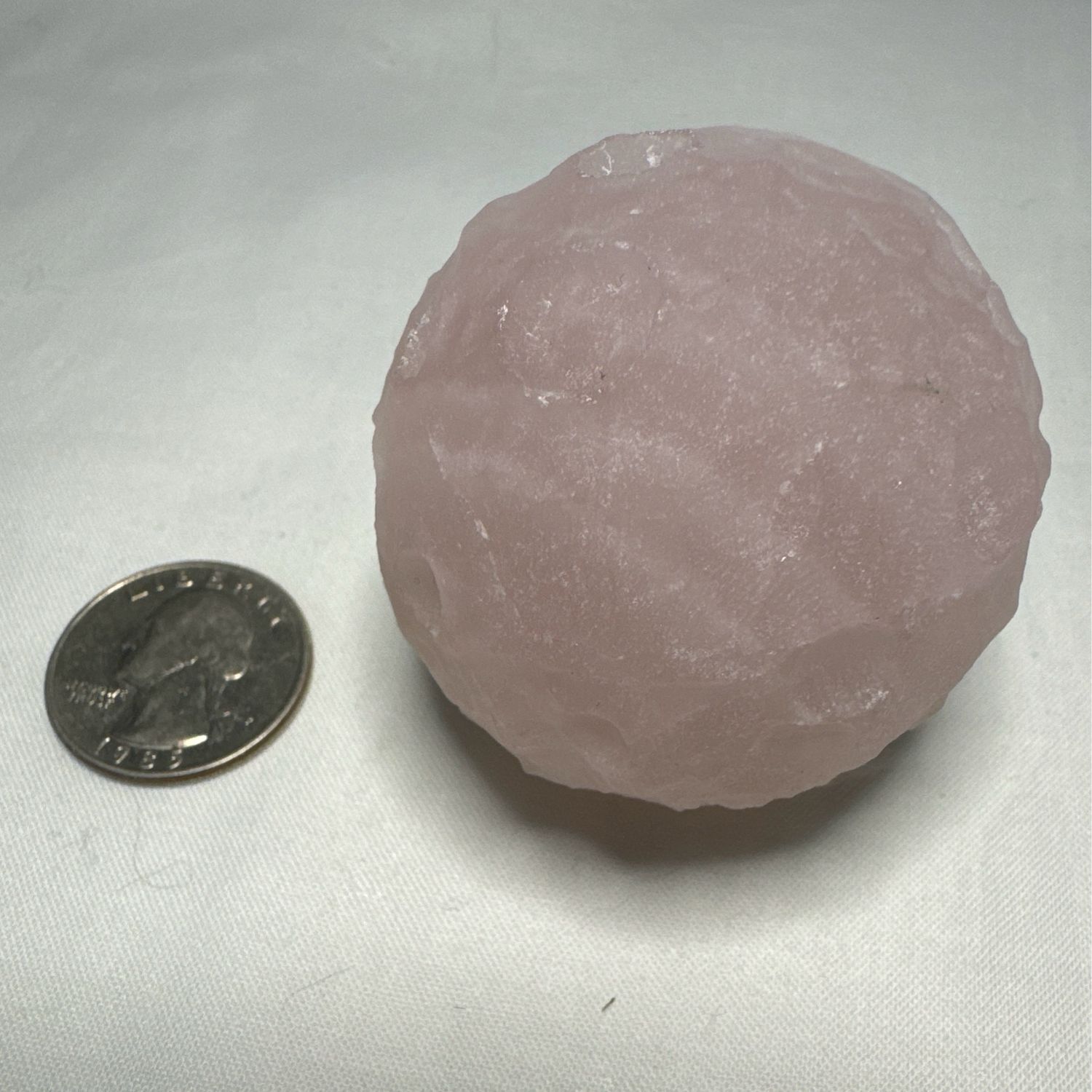 Rose Quartz Moon Carved Sphere