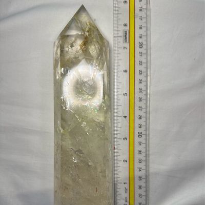 Clear Quartz Tower With Light Stand