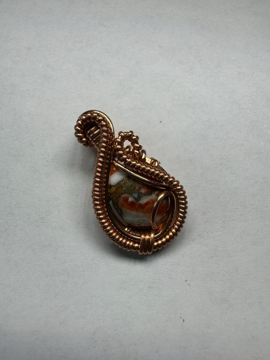 Oyster Copper Turquoise Mini Pendant In Copper
