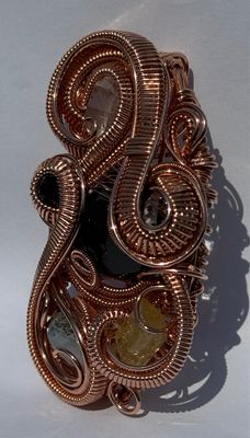 Nigerian Garnet, Herkimer Diamond, Opal, Yellow Tourmaline Pendant