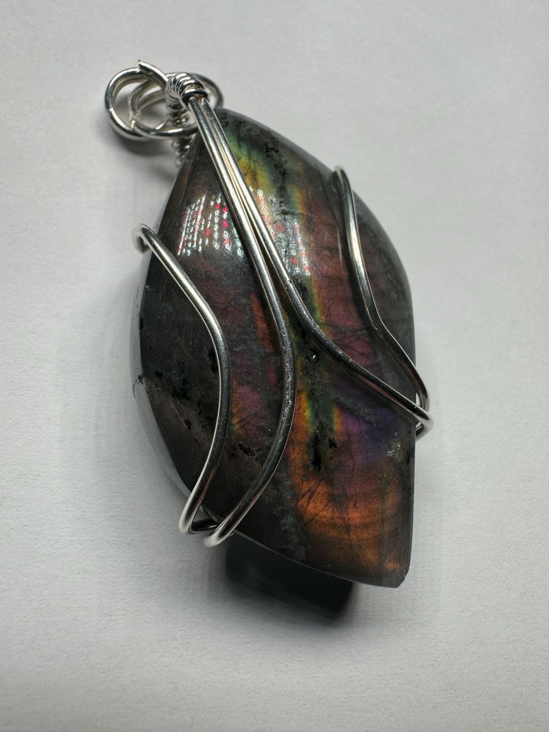 Labradorite Pendulum Pendant In Sterling Silver