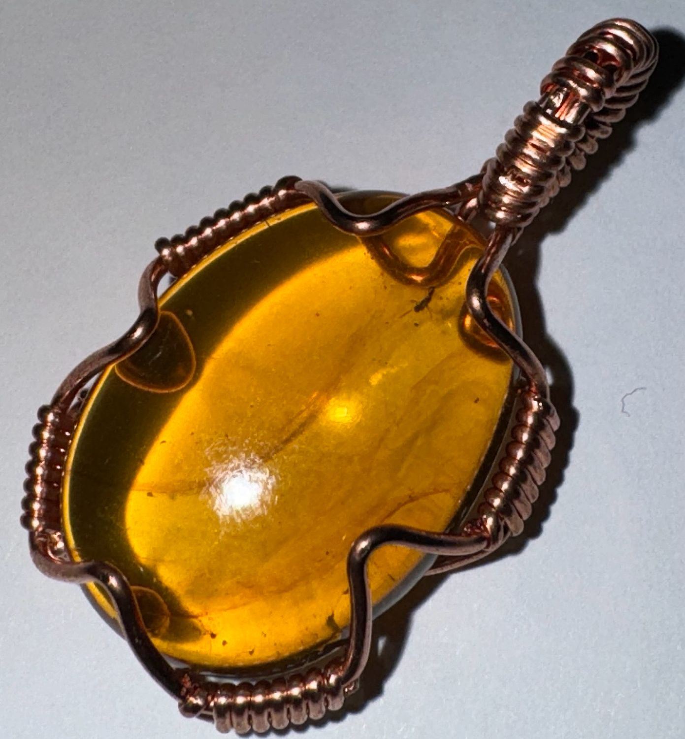 Amber Pendant With Insect