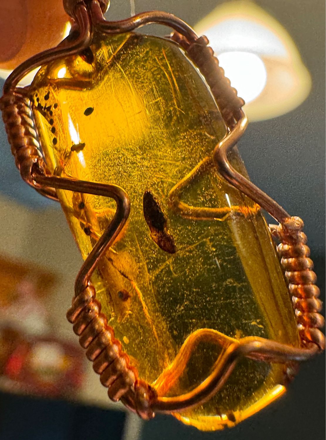 Amber Pendant With Insect 2
