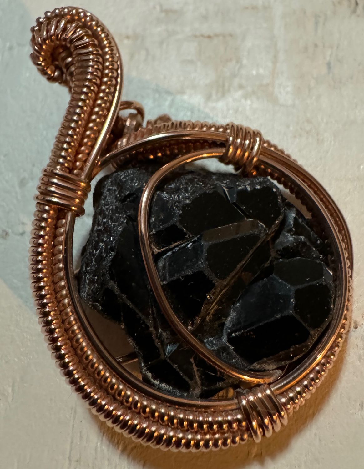 Nigerian Garnet In Copper Pendant
