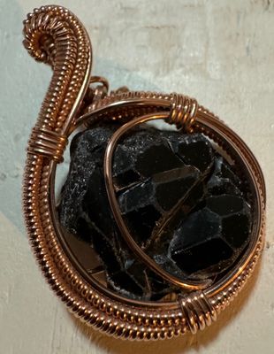 Nigerian Garnet In Copper Pendant