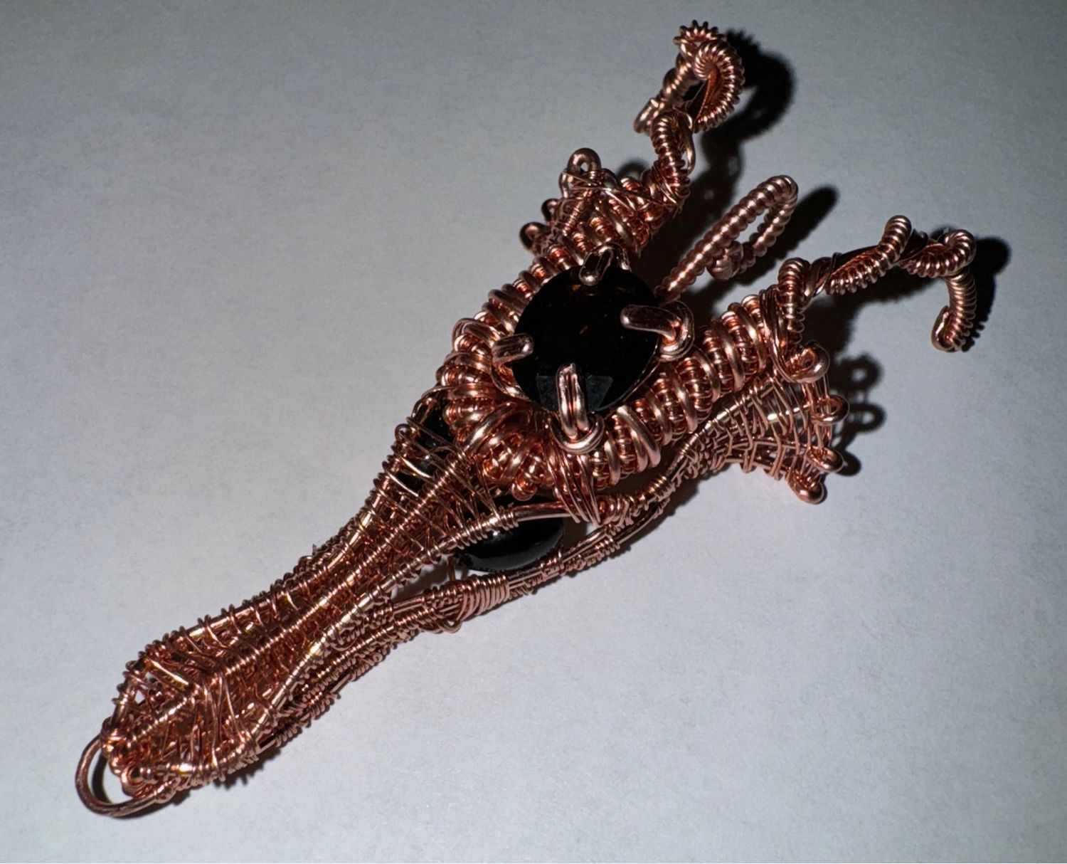 Smoky Quartz Handmade Dragon Head Pendant