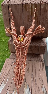 Abundance Dragon Tiger Eye And Citrine Large Pendant