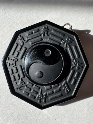 Yin Yang Black Obsidian Pendant
