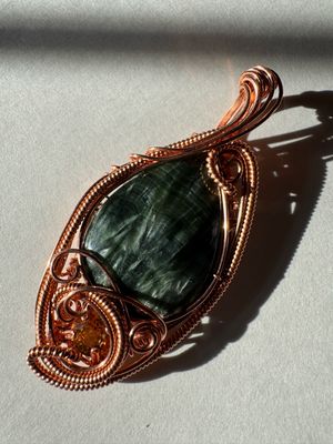 Seraphinite With Citrine In copper