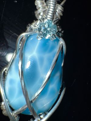 Eliseâ€™s Larimar W/ Aquamarine In Fine silver