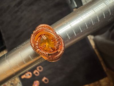 Citrine Copper Ring Size 5.5