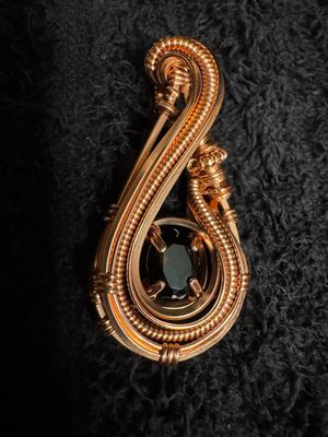 Faceted Smoky Quartz Copper Pendant