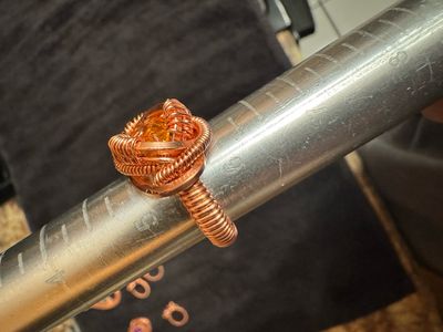 Citrine Copper Ring Size 5.5