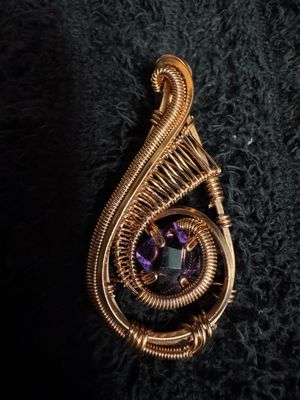 Faceted Amethyst Copper Pendant