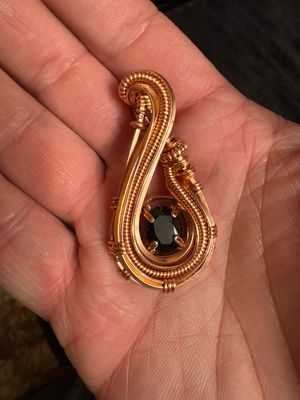 Faceted Smoky Quartz Copper Pendant