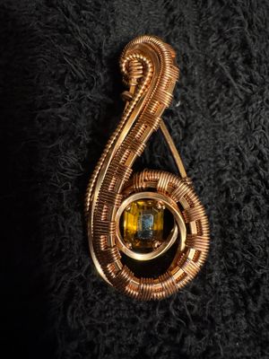 Faceted Citrine Copper Pendant