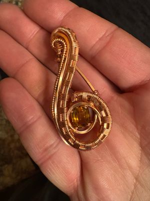 Faceted Citrine Copper Pendant