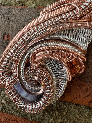 Chevron Amethyst And Citrine In Sterling Silver And Copper