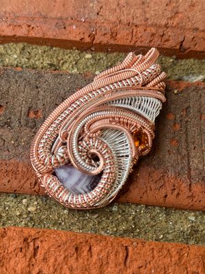 Chevron Amethyst And Citrine In Sterling Silver And Copper