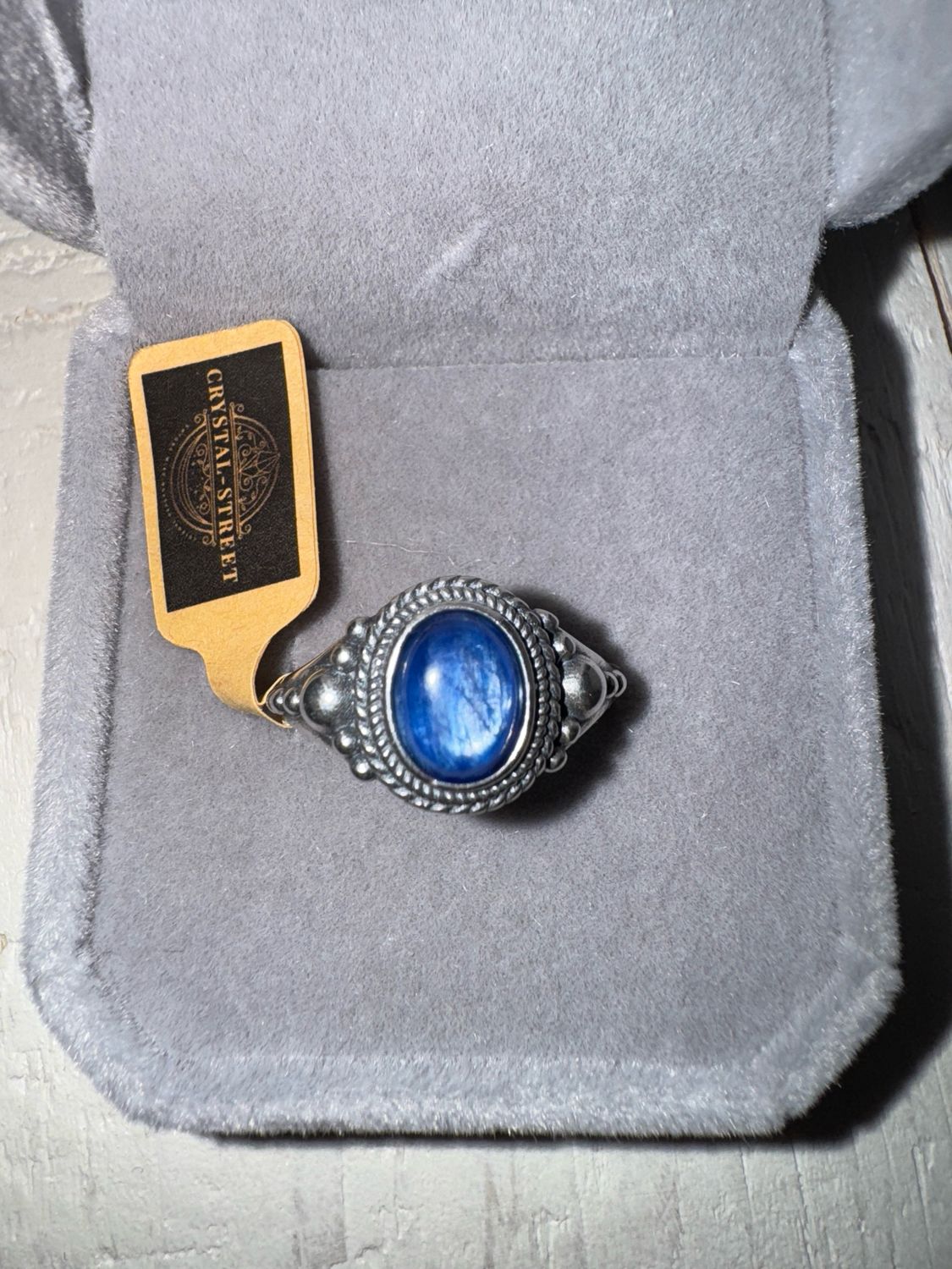 Blue Kyanite Sterling Silver Adjustable Ring